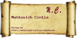 Matkovich Cintia névjegykártya